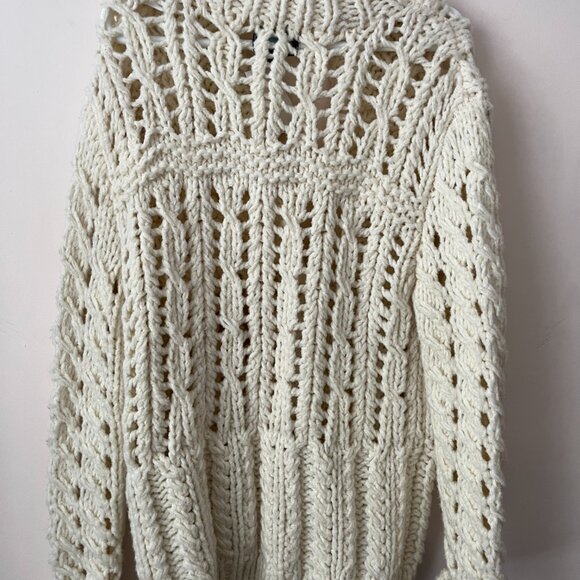 NWT cynthia rowley open knit button down sweater cardigan cream XL - Picture 4 of 6